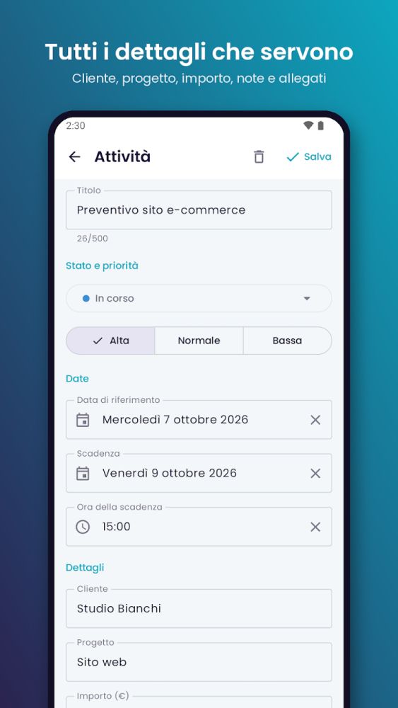 Schermata dell’app Kliveer Task