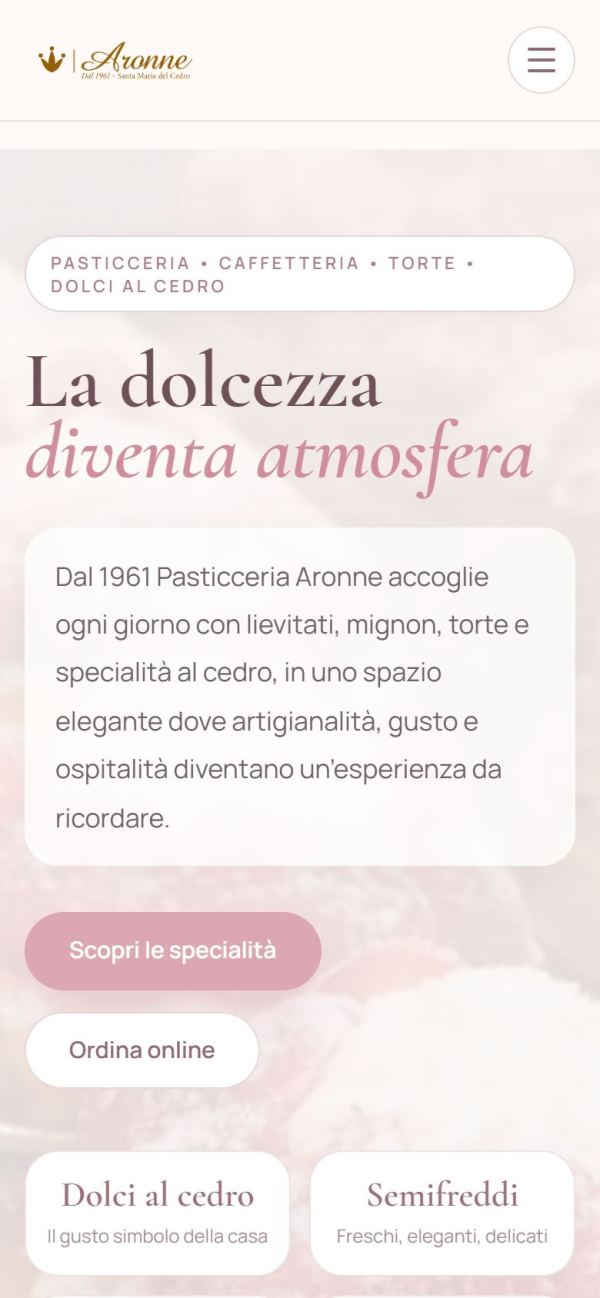 Pasticceria Aronne su smartphone