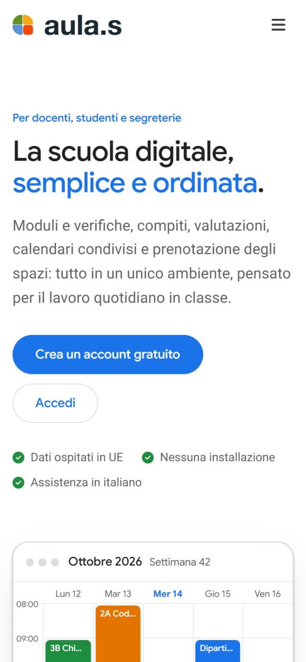 aula.school su smartphone