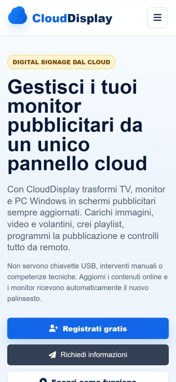 CloudDisplay su smartphone