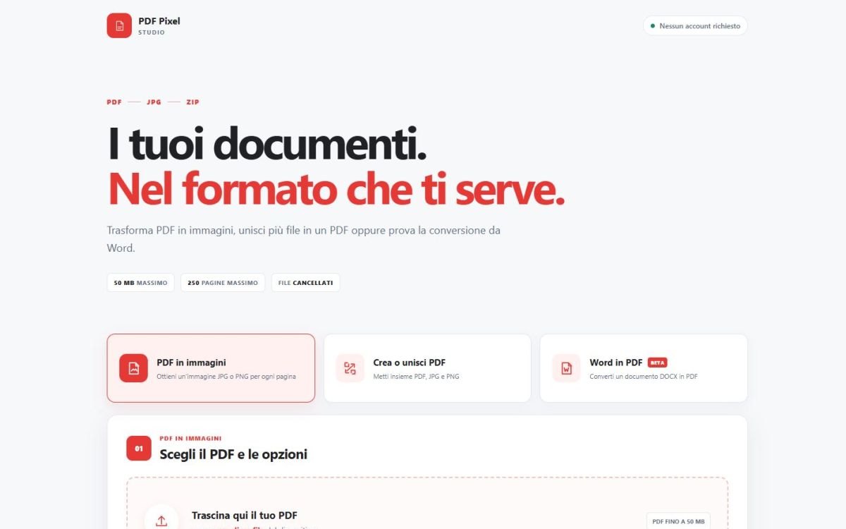PDF Pixel Studio — Applicazione web